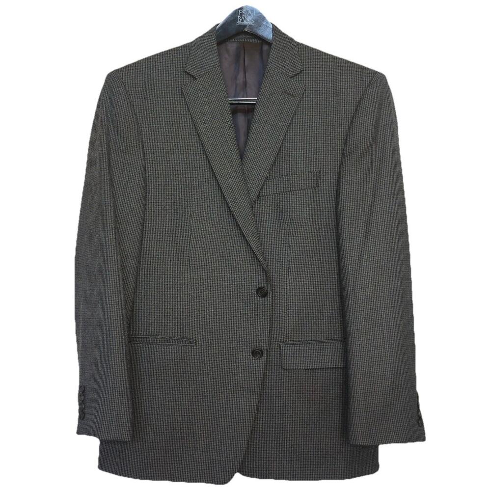 Lauren Ralph Lauren 44R 100% Wool Blazer Sportcoat Jacket Gray Macys Houndstooth